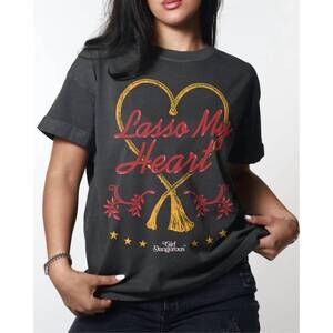 NEW GIRL DANGEROUS kaya lasso my heart tee in black